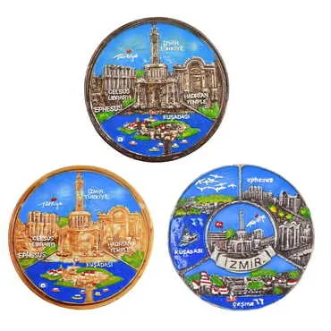 Toptan İzmir Bölgesi Temalı Alçı Yöresel Tabak 20 cm - 2