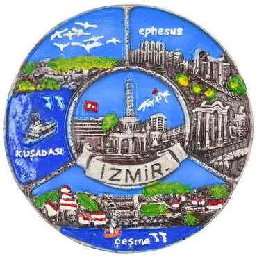 Toptan İzmir Bölgesi Temalı Alçı Yöresel Tabak 20 cm - 3
