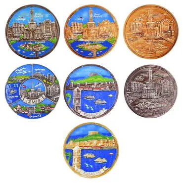 Kusadasi Themed City Themed Plaster Raised Cottage Wall Plate 20 Cm - 2