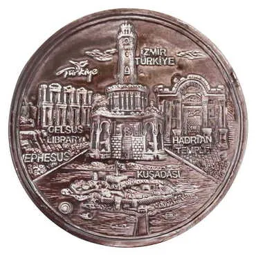 Kusadasi Themed City Themed Plaster Raised Cottage Wall Plate 20 Cm - 5