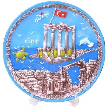 Toptan Side Temalı 20 Cm Yöresel Tabak  - 7