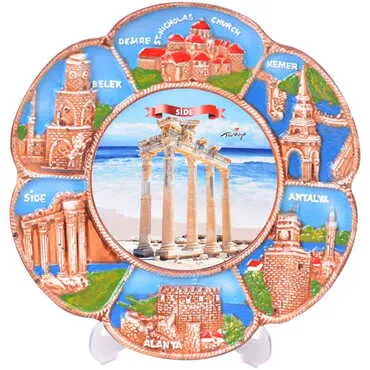 Toptan Side Temalı 20 Cm Yöresel Tabak  - 10