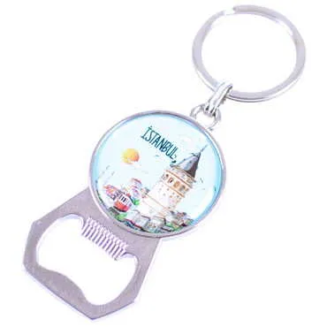 Istanbul Themed Metal Keychain With Opener 35x120 mm - 7