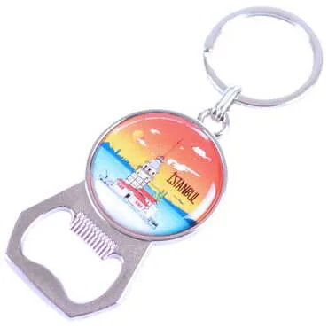 Istanbul Themed Metal Keychain With Opener 35x120 mm - 9
