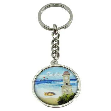 Belek Themed Metal Double Face Round Keychain 40x95 mm - 4