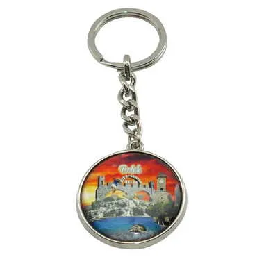Belek Themed Metal Double Face Round Keychain 40x95 mm - 5