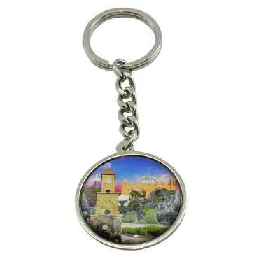Belek Themed Metal Double Face Round Keychain 40x95 mm - 9