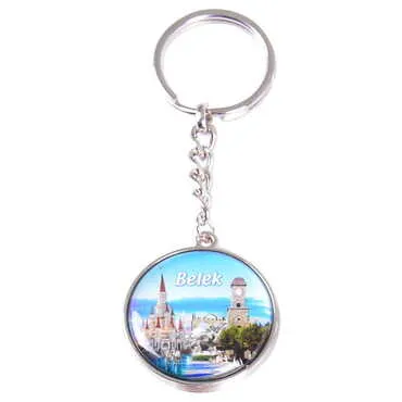 Belek Themed Metal Double Face Round Keychain 40x95 mm - 10