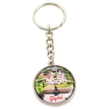 Geyikli Themed Metal Double Face Round Keychain 40x95 mm - 3