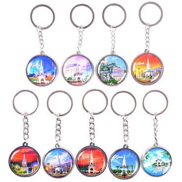 Kemer Themed Metal Double Face Round Keychain 40x95 mm - 2
