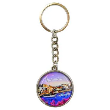 Marmaris Themed Metal Double Face Round Keychain 40x95 mm - 4