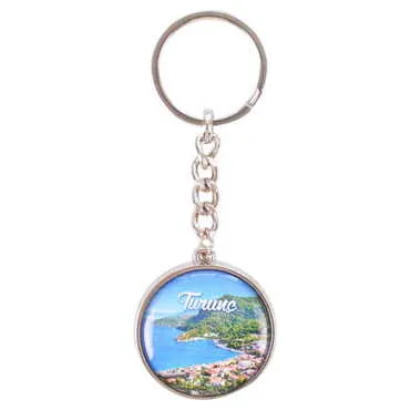 Turunc Themed Metal Double Face Round Keychain 40x95 mm - 5