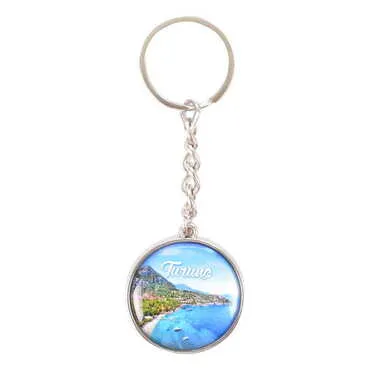 Turunc Themed Metal Double Face Round Keychain 40x95 mm - 6