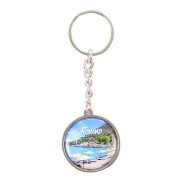 Turunc Themed Metal Double Face Round Keychain 40x95 mm - 7