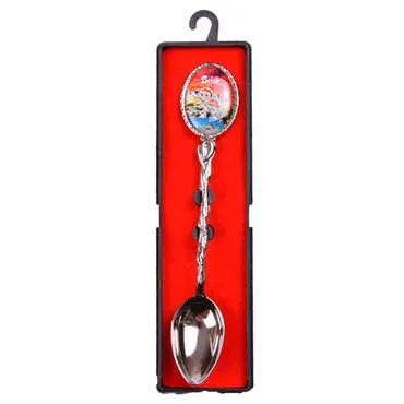 Toptan Belek Temalı Myros Metal Hatıra Kaşık 25x130 mm - 6
