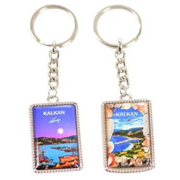 Kalkan Themed Metal Rectangle Double Face Keychain 30x100 mm - 2