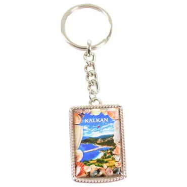Kalkan Themed Metal Rectangle Double Face Keychain 30x100 mm - 3