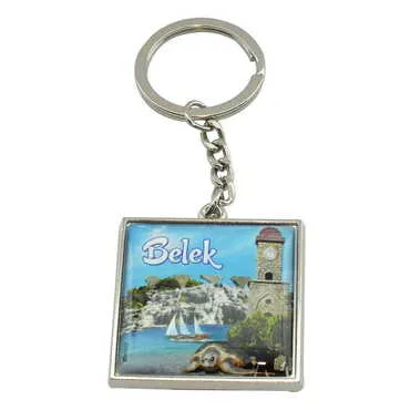 Toptan Belek Temalı Myros Metal Kare Anahtarlık 36x95 mm - 5