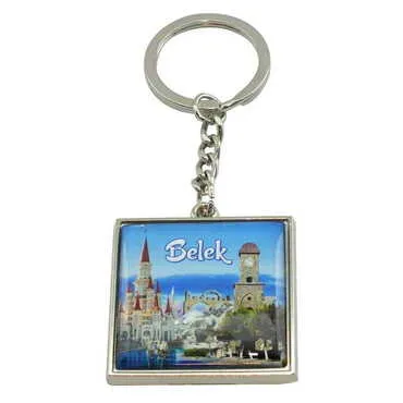 Toptan Belek Temalı Myros Metal Kare Anahtarlık 36x95 mm - 6