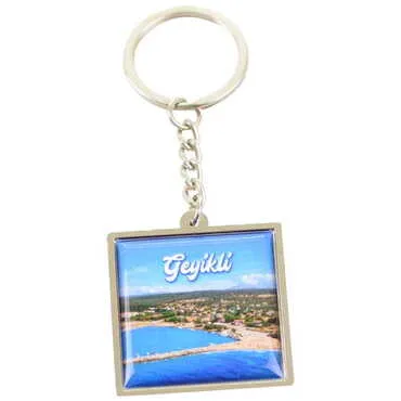Geyikli Themed Metal Square Shaped Double Face Keychain 36x95 mm - 4