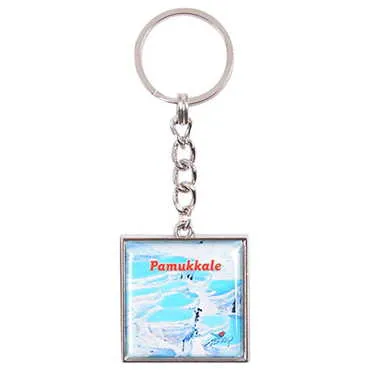 Toptan Pamukkale Temalı Myros Metal Kare Anahtarlık 36x95 mm - 4