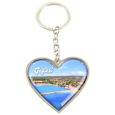 Geyikli Themed Metal Heart ShapedDouble Face Keychain 45x90 mm - 4