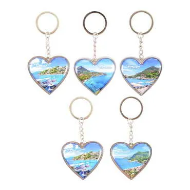 Turunc Themed Metal Heart ShapedDouble Face Keychain 45x90 mm - 2