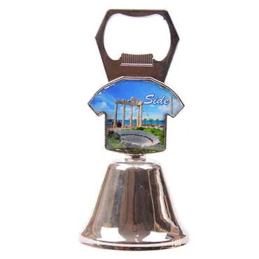 Side Themed Collectible Souvenir Double Side Metal Bell With Opener 44x94 mm - 3