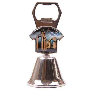 Side Themed Collectible Souvenir Double Side Metal Bell With Opener 44x94 mm - 4