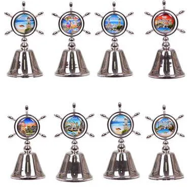 Belek Themed Collectible Souvenir Double Face Metal Spinner Rudder Bell 44x92 mm - 2