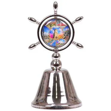 Belek Themed Collectible Souvenir Double Face Metal Spinner Rudder Bell 44x92 mm - 7