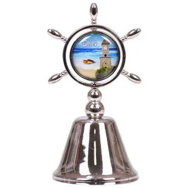 Belek Themed Collectible Souvenir Double Face Metal Spinner Rudder Bell 44x92 mm - 8