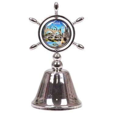 Belek Themed Collectible Souvenir Double Face Metal Spinner Rudder Bell 44x92 mm - 10