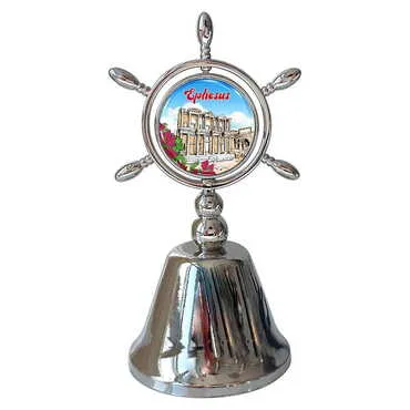 Ephesus Themed Collectible Souvenir Double Face Metal Spinner Rudder Bell 44x92 mm - 6