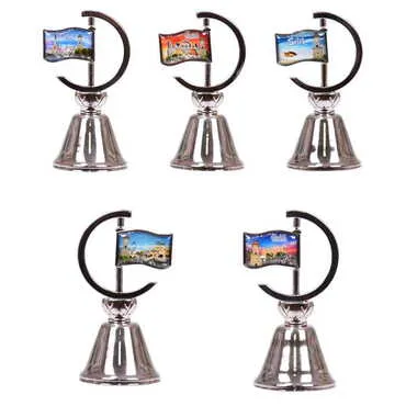 Belek Themed Collectible Souvenir Double Face Metal Spinner Flag Bell 44x96 mm - 2