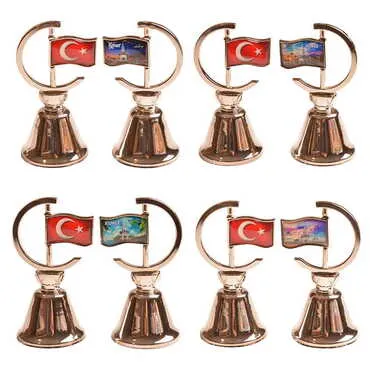 Kemer Themed Collectible Souvenir Double Face Metal Spinner Flag Bell 44x96 mm - 2