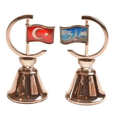Kemer Themed Collectible Souvenir Double Face Metal Spinner Flag Bell 44x96 mm - 5