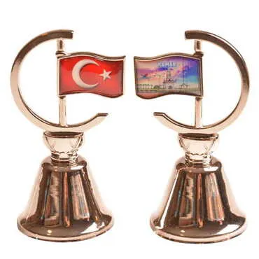 Kemer Themed Collectible Souvenir Double Face Metal Spinner Flag Bell 44x96 mm - 6