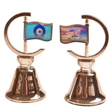 Kemer Themed Collectible Souvenir Double Face Metal Spinner Flag Bell 44x96 mm - 12
