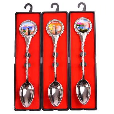 Antalya Themed Collectible Souvenir Metal Tea Spon With Giftbox 25x130 mm - 2