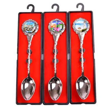Belek Themed Collectible Souvenir Metal Tea Spon With Giftbox 25x130 mm - 2