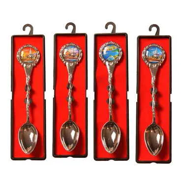 Kemer Themed Collectible Souvenir Metal Tea Spon With Giftbox 25x130 mm - 2