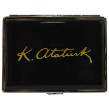 Ataturk Themed Metal Cigarette Case 103x80x11 mm - 6