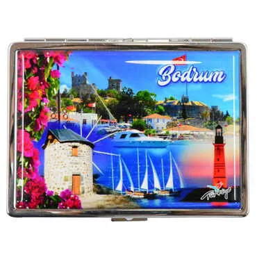 Bodrum Themed Metal Cigarette Case 103x80x11 mm - 6