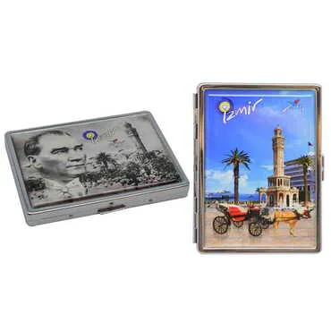 Izmir Themed Metal Cigarette Case 103x80x11 mm - 3