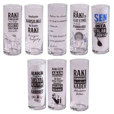 Toptan Yazılı Myros Baskili Raki Bardaği - 2