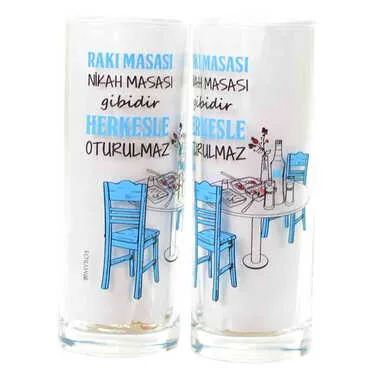 Toptan Yazılı Myros Baskili Raki Bardaği - 16