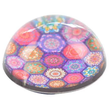 Toptan Mandala Temalı 6 Cm Cam Y. Küre  Kağit Ağirliği - 5