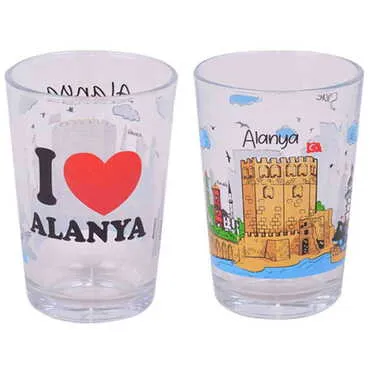 Toptan Alanya Temalı Myros Baskılı Altılı Su Bardağı - 3