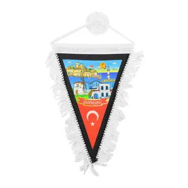 Bodrum Themed Custom Printed Triangular Pennant 10X15Cm - 3